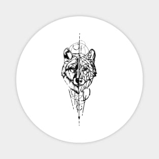 Geometerical Wolf - Tattoo Design Magnet